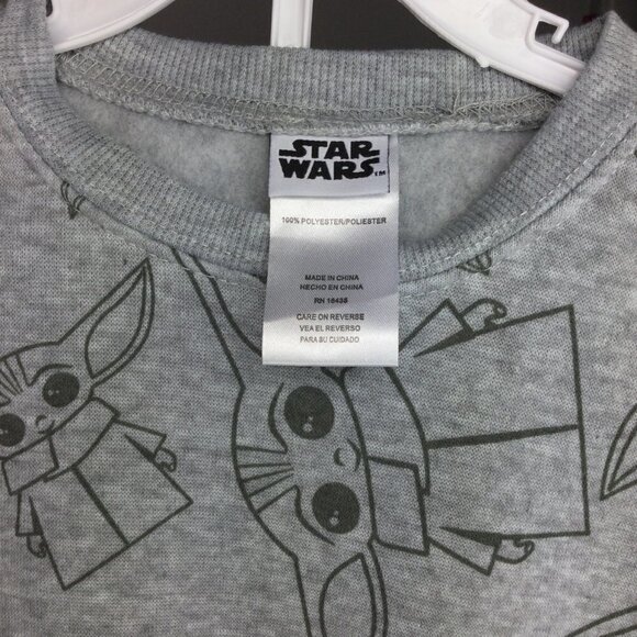 Star Wars Sweatshirt Toddler Kid Size 4T Green/Gray Yoda Logo Crewneck Polyester - Picture 11 of 12